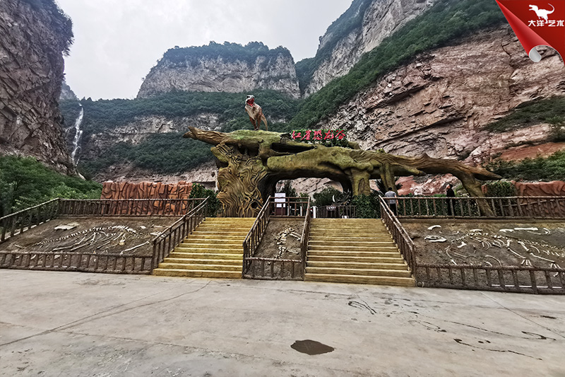 恐龙化石骨架，埋藏式恐龙化石骨架制作
